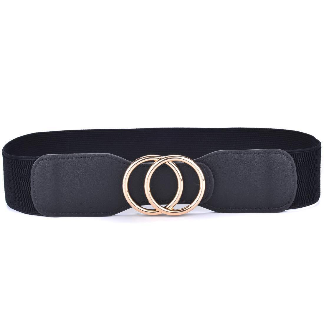 4266 Beltox Women’s Elastic Stretch Wide Waist Belts W Double Rings